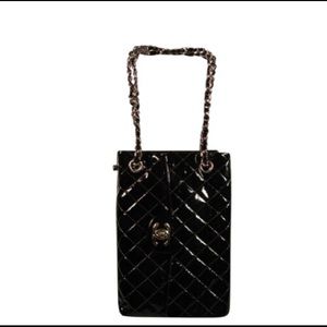CHANEL  2.55 Quilted Sideways Flap Patent Leather